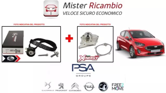 Kit Distribuzione Gates Con Pompa Acqua Per Citroen C1-C2-C3 Fiesta V-Vi 1.4 Hdi