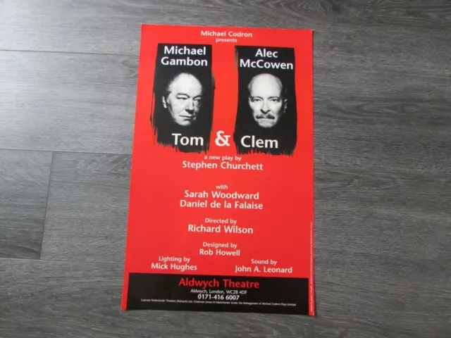 Michael Gambon & Alec McCowen in Tom & Clem Original Aldwych Theatre Poster
