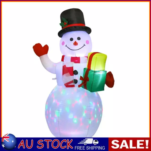 Christmas Snowman Colorful Rotate LED Light Inflatable Model Airblown Dolls Toys