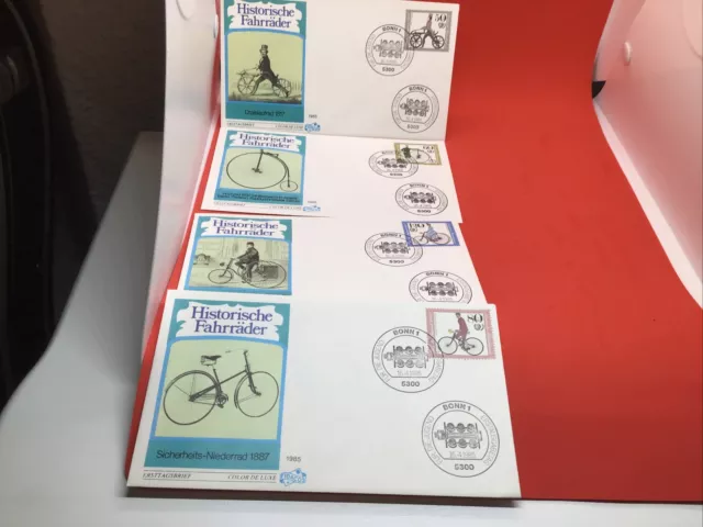 ersttagsbriefe sammlung Set Historische Fahrräder Von 1985