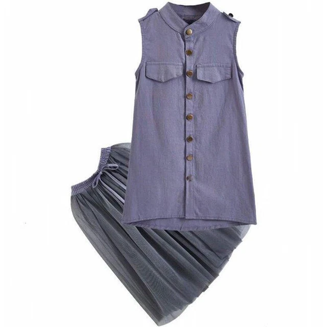 T-Shirt E Tulle Gonna 2pieces Abbigliamento Set 4-13year Per Principessa Abiti A