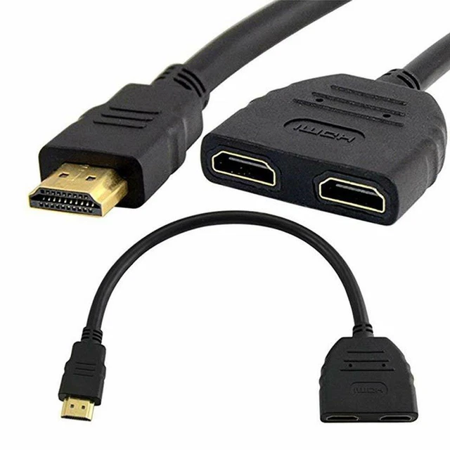 HDMI PORT MALE to Female 1 Input 2 Output Splitter Cable Adapter