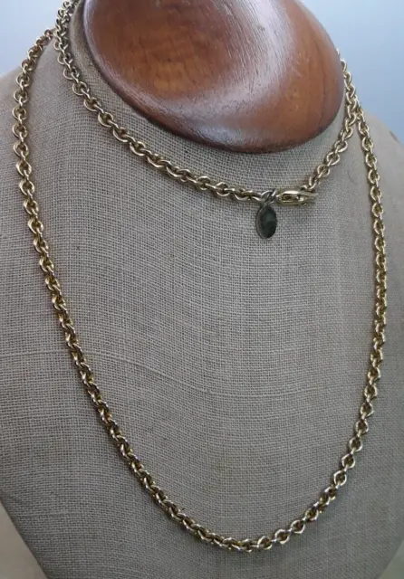 Kenneth Jay Lane KJL Gold Plated Vintage Rolo link Chain Necklace