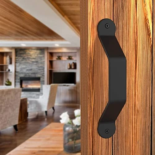 VivaLight Barn Door Handle Pull - 8 inch Black Rustic Sliding Fence Gate Handle