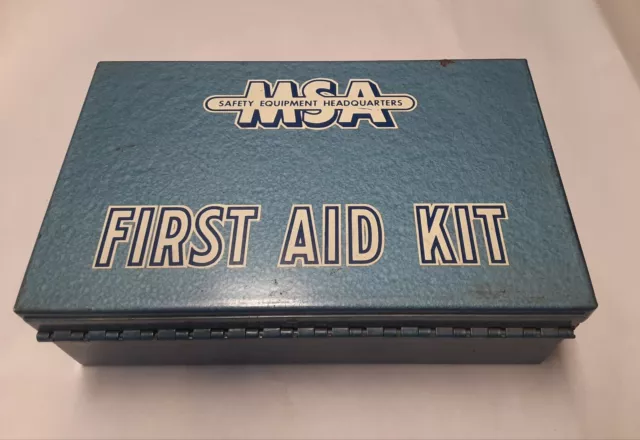 Vintage (empty) Mine Safety Appliances Co. 10 Unit First Aid Kit 