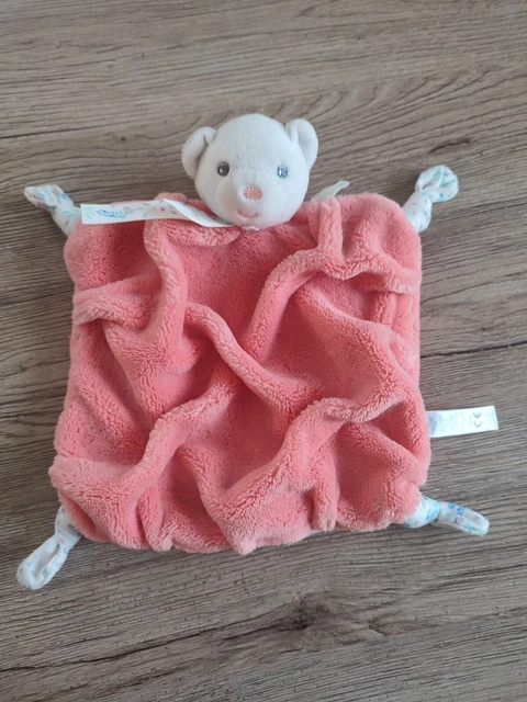 Doudou ourson corail 20 cm - Plume Kaloo tbe