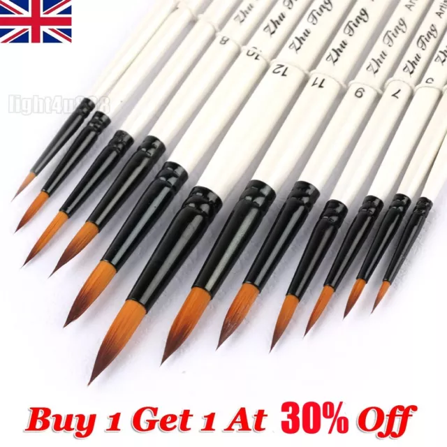 Artist Paint Brushes Set 12Pcs Fine Hobbies Crafts Model Making Brushes Art Tool