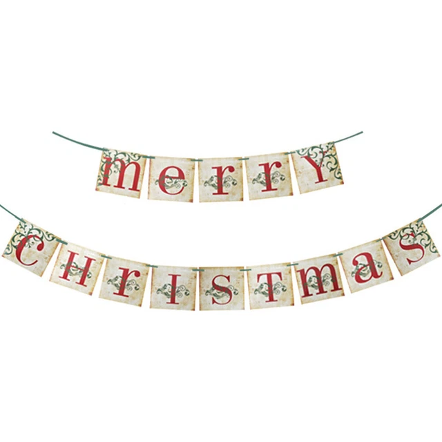 1 Set Frohe Weihnachten Banner Buntings Party Dekoration Requisiten (Hautfarbe)
