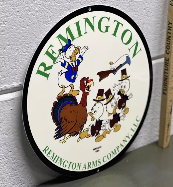 Remington Arms Metal Sign Shells Shotgun Donald Duck Cartoon Character Gas Oil 2