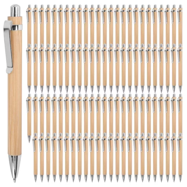 100 Pcs/Lot Bamboo Ballpoint Pen Stylus Contact Pen Office & School2099