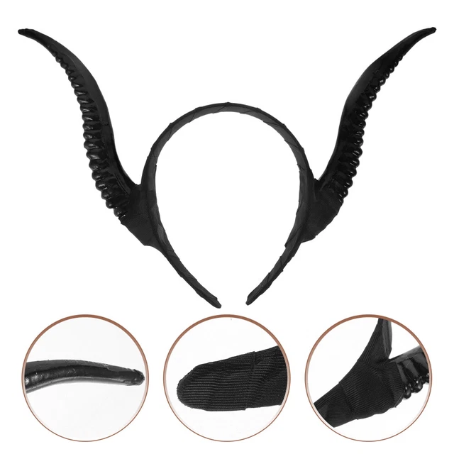 HAIR ACCESSORIES BLACK Devil Horns Headband Gothic Goat Ears Women's