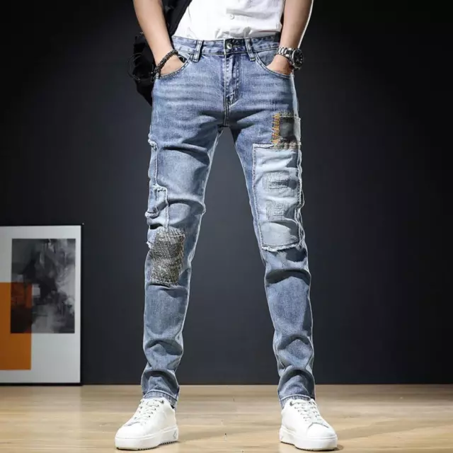 Jeans de Moda Pantalon Para Hombre Pantalones De Mezclilla Calças  Masculinas