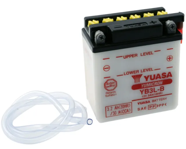 Batterie 12V 3Ah YUASA YB3LB sans acide de batterie