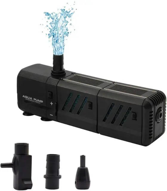 Submersible Water Pump 8W with Filters Ultra Quiet Aquarium Fish Tank Pond
