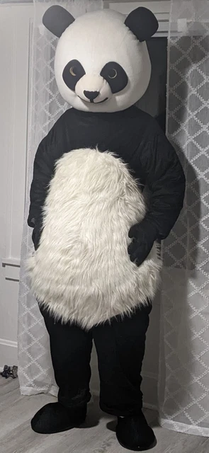 Handmade Adult Sz Panda Bear Black White Mascot Halloween Parade Costume Cosplay
