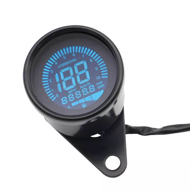 fr 7-Color Backlit LCD Digital Motorcycle Speedometer Odometer Tachometer 12V