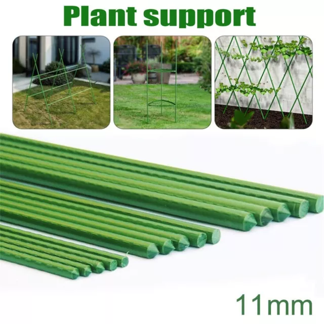 Durable Plastic Coated Steel Garden Stakes for Climbing Plants Set of 30