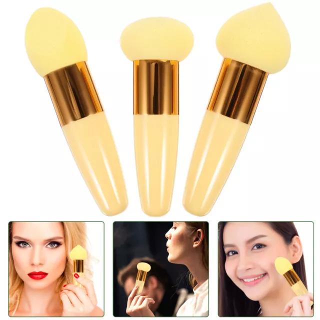 3 Pcs Makeup Brush Mushroom Beauty Pencil Loose Powder The Face
