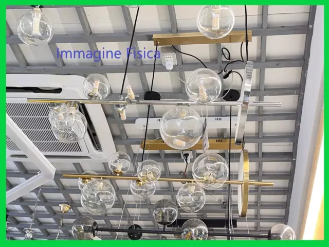 Lampada A Sospensione Palla In Vetro Lampadario Soffitto Pendente G9 Led Moderno 3