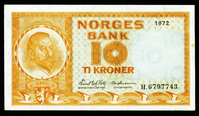 NORWEGEN. 10 Kroner 1972. 31f.