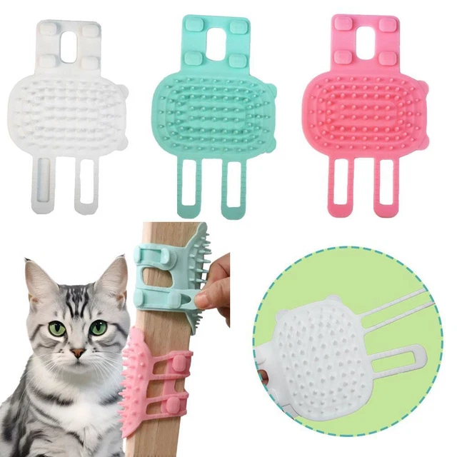1* Cat Self Groomer Brush Wall Corner GroomingBrush Massage Combs Hair U3J9