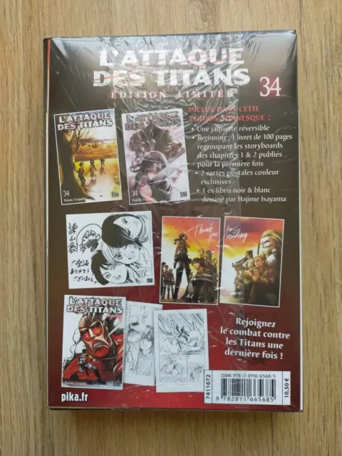 Manga Attaque des Titans tome 34 édition limitée NEUF SCELLE 2