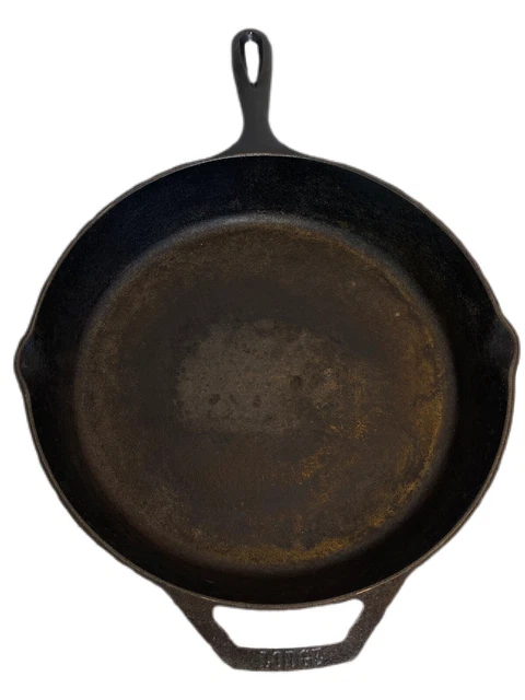 VTG Lodge # 10SK 12” Cast Iron Skillet Pan Large Size w/ 2 spout USA Made Rustic