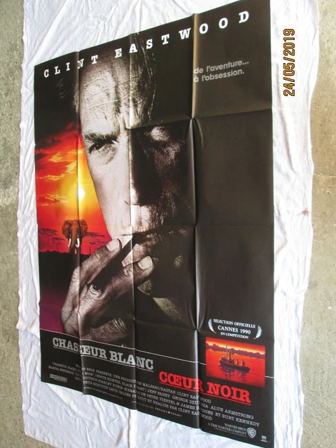 CHASSEUR BLANC COEUR NOIR Affiche cinéma originale f:120/160 pliée année1990 TBE