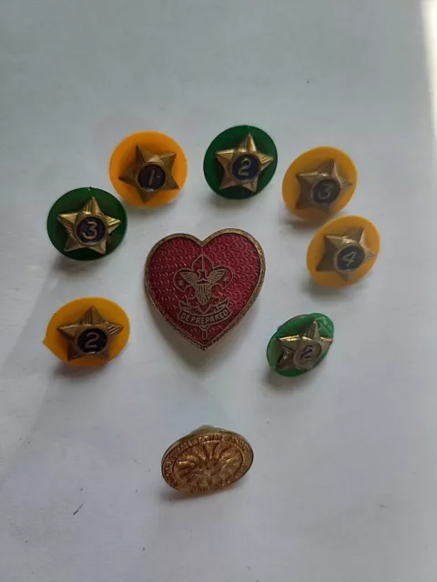 Heart Shaped Boy Scout Be Prepared Pin Vintage BSA Parent Lapel Pin + Extra Pins