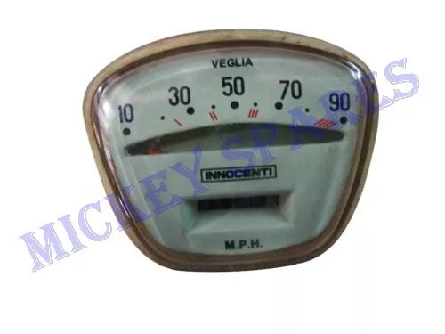 LAMBRETTA SPEEDOMETER/Tachometer/CONTACHILOMETRI LI TV SERIES 3 90 MPH VEGLIA