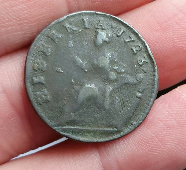 RARE 1723 IRELAND Half Penny I