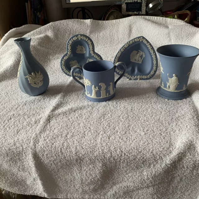 Wedgwood Jasperware - 5 Quality Pieces - Powder Blue - Joblot good condition