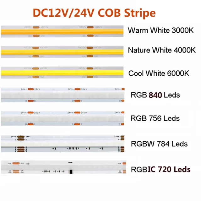 5M COB LED Streifen RGB RGBW WW/CW/NW Stripe Dimmbar Band keine Lichtpunkte DHL