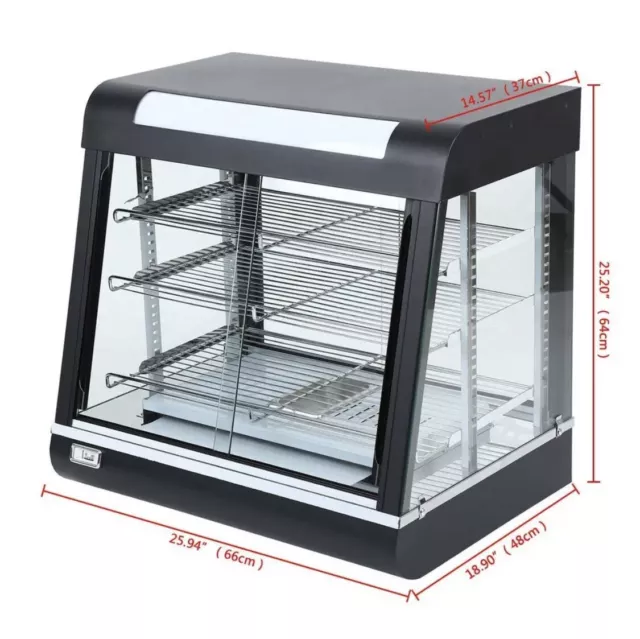 Commercial Pie Food Warmer Hot Display Showcase 3-layer Food Cabinet