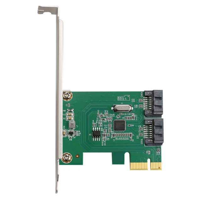 DIEWU ASM1061 Chip PCIe 2.0 x1 to 2 Port SATA3.0 Riser Card SATA III to PCI-E