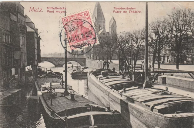 CPA 57 METZ Pont Moyen  Place du Théatre