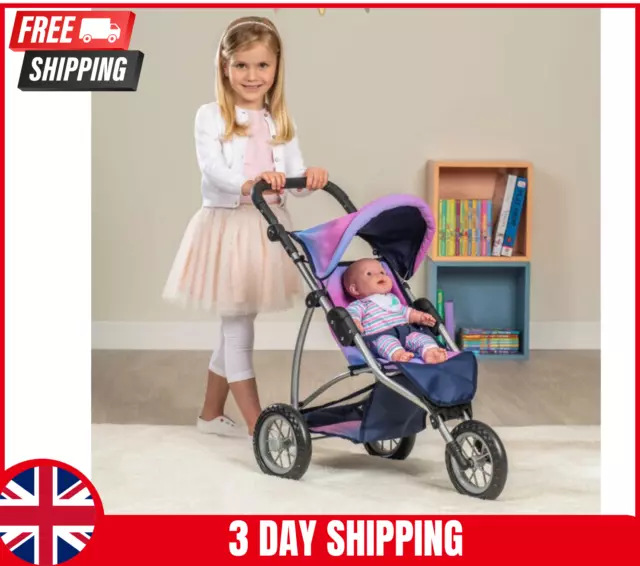 Chloe Dolls Jogger Stroller Kids Girl's Play Toy Pram for Doll Buggy Pushchair