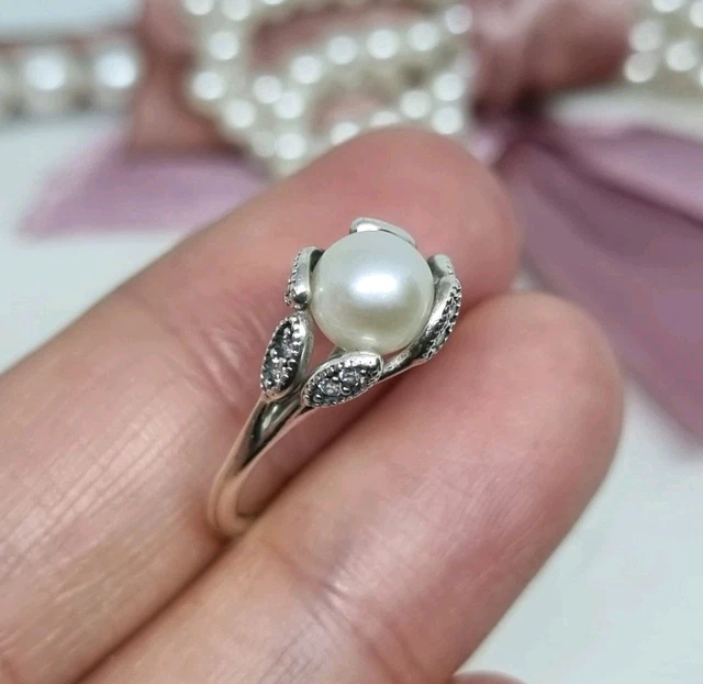 Everlasting Grace Pandora Pearl Ring Discontinued GENUINE PANDORA