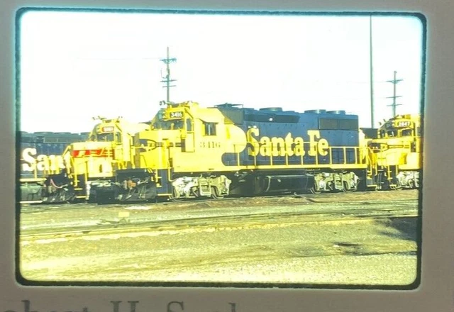 VINTAGE TRAIN SLIDE Santa Fe 3416 GP 39 2R Cleburne Texas 1987 Kodak £7 ...