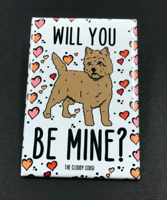 Cairn Terrier Dog and Hearts Magnet Valentines Day Gifts and Holiday Home Decor 2