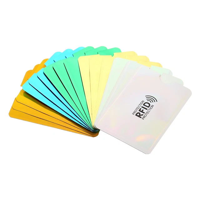 15Pcs RFID Blocking Sleeves Identity Theft Credit Cards Protector Holders 2Color