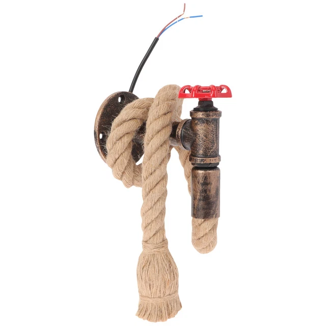 Luz de pipa de agua de hierro lámpara colgante retro cuerda iluminación industrial