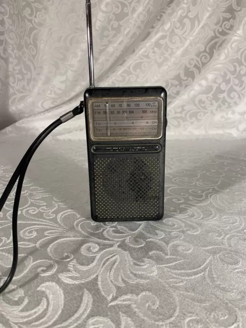VINTAGE REALISTIC AM FM TV1 TV2 Transistor Radio Model 12-614 -TESTED ...