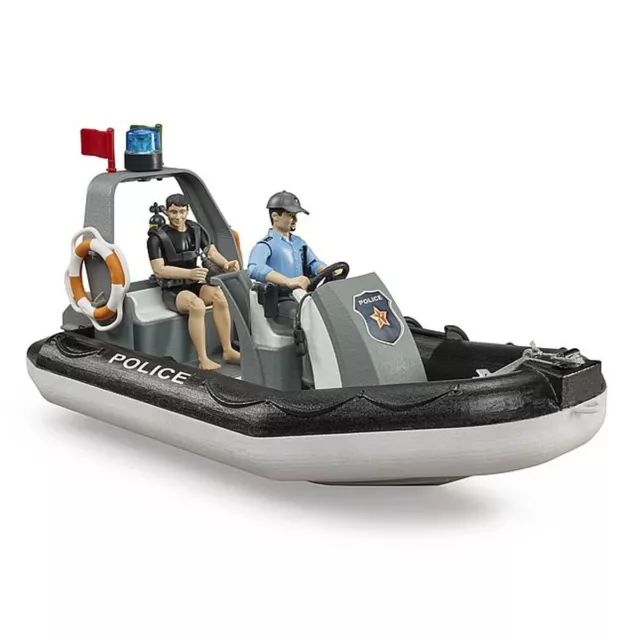 1/16 Police Boat with Rotating Beacon and Figurines by Bruder Bworld 62733