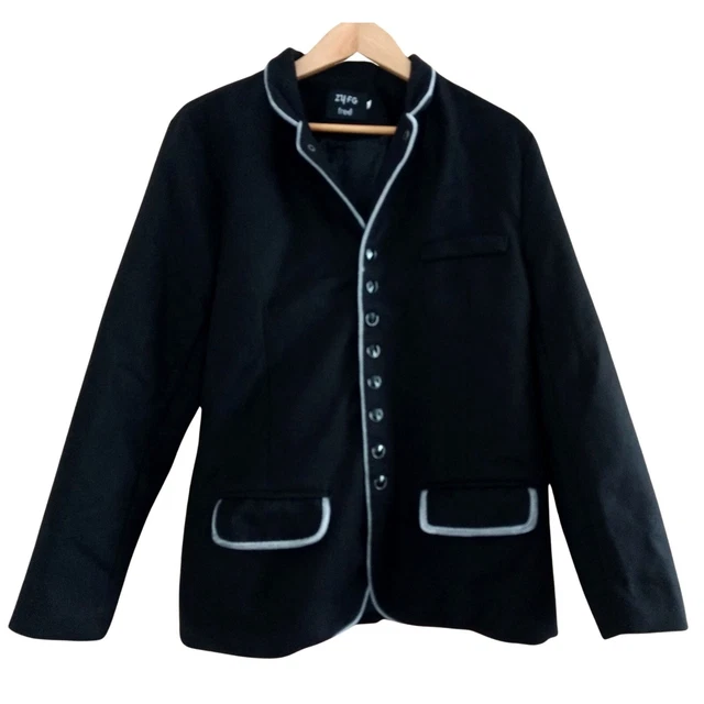 Veste Velours Antik Batik - Taille S - Gris/Noir - Broderie Col