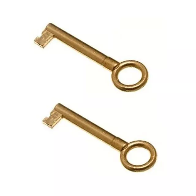 Spare Key For Wardrobe Cabinet Door Cupboard Lock Gold Home 2 Piece