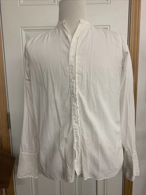 Vintage Collarless button down ARROW Sanforized Trump Mitoga Formal Shirt 15