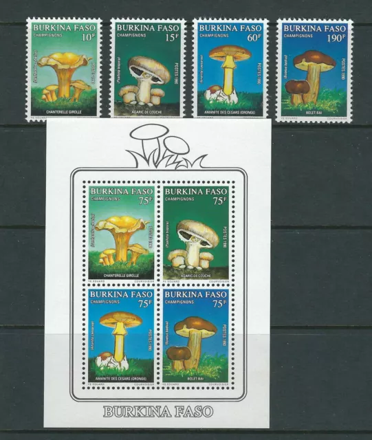 Burkina Faso 1990 Champignons Champignon(Scott 896-99a) VF MNH