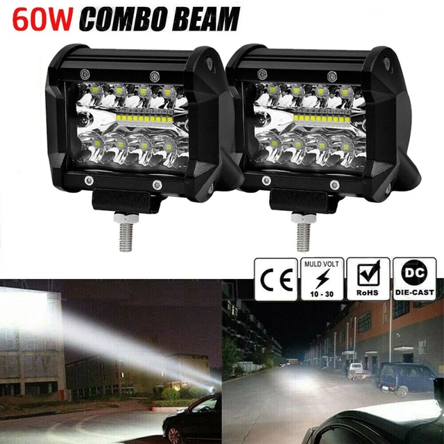 Barre Lumineuse LED 6D Pour UTV/moto Tout-terrain - 30W, Blanc Ou Jaune, 17,78 Cm, étanche - 10