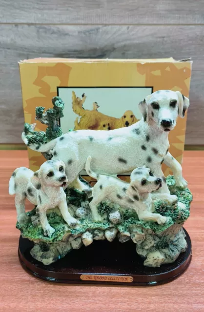 The Romano Collection Dalmatian With Puppies Figurine Ornament On Mount Vintage